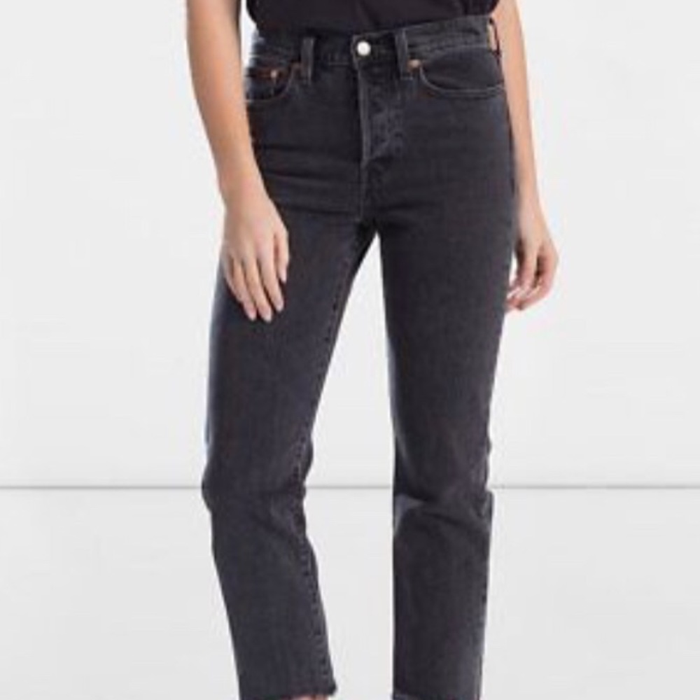 Levi Wedgie Crop Light Black Denim 28